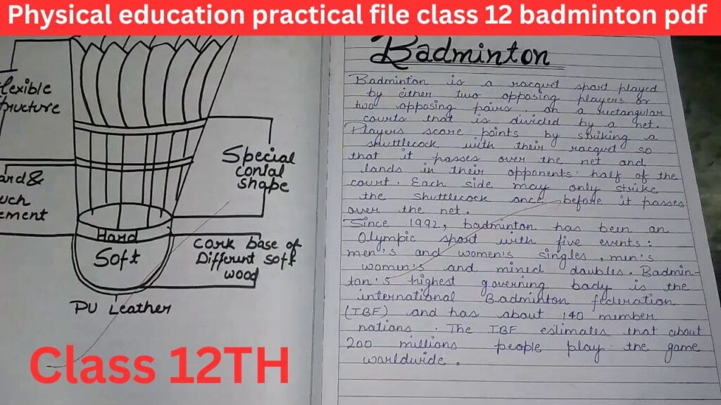 physical education practical file class 12 badminton pdf