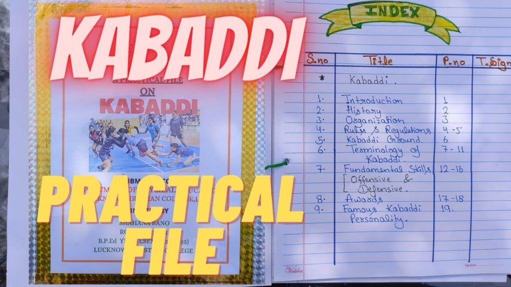 Physical education practical file class 11 pdf on Kabaddi